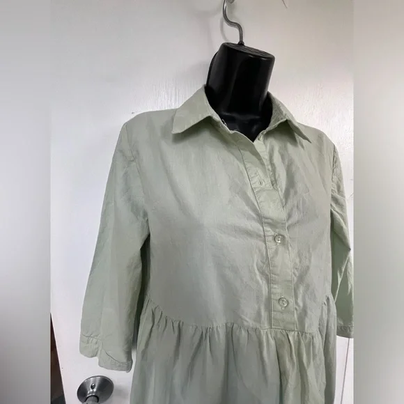 JDY shirt cotton dress with 3/4 sleeve in mint size 36 - Picture 5 of 14